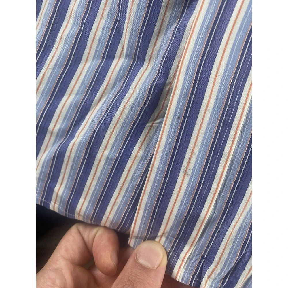Polo Ralph Lauren Purple/Blue/Orange Striped Shirt 16-34/35 Mens L Blue Pony